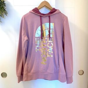 The North Face • Pink Hoodie With Gold Lettering
